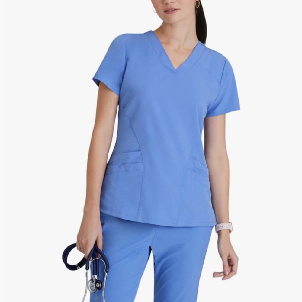 BARCO ONE Women's Pulse Scrub Top, Sporty V-Neck Medical Top